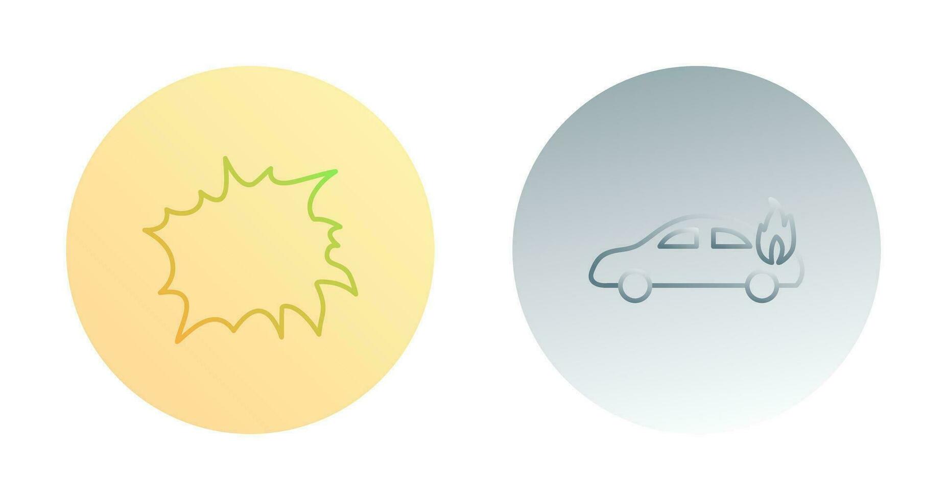 explosion and car on fire  Icon vector