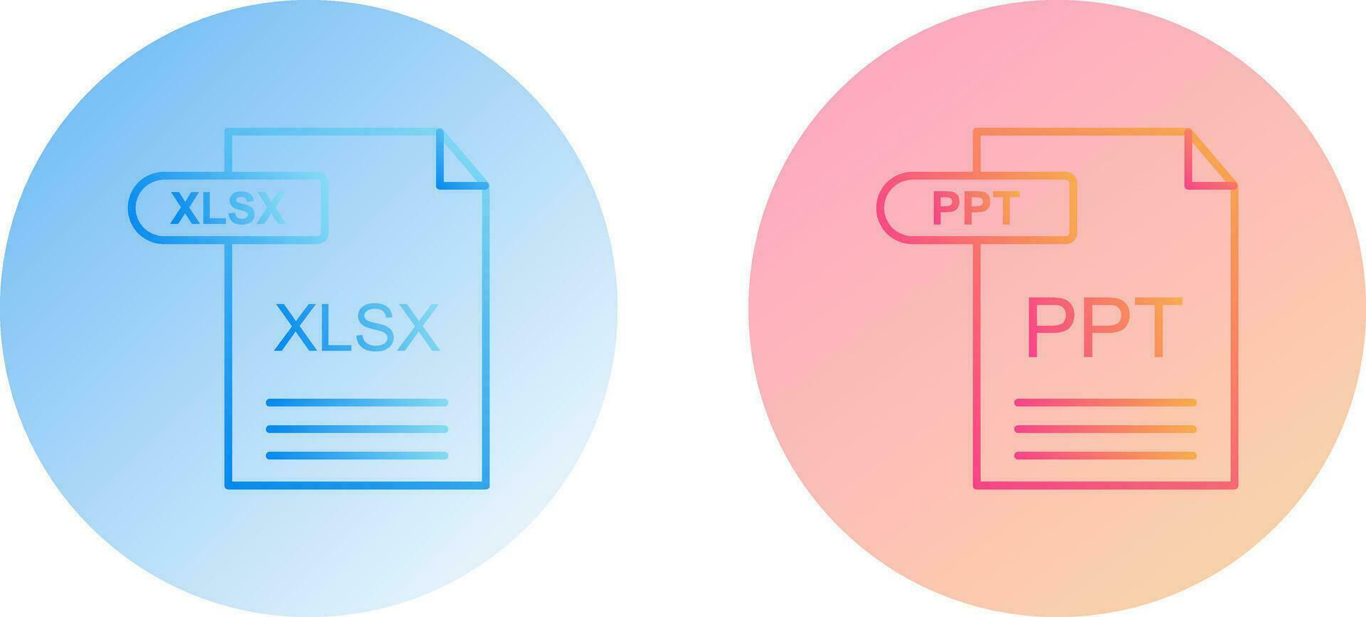 XLSX and PPT Icon vector