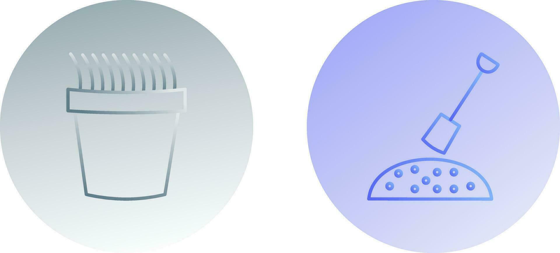 Gress Pot and Gardening Icon vector
