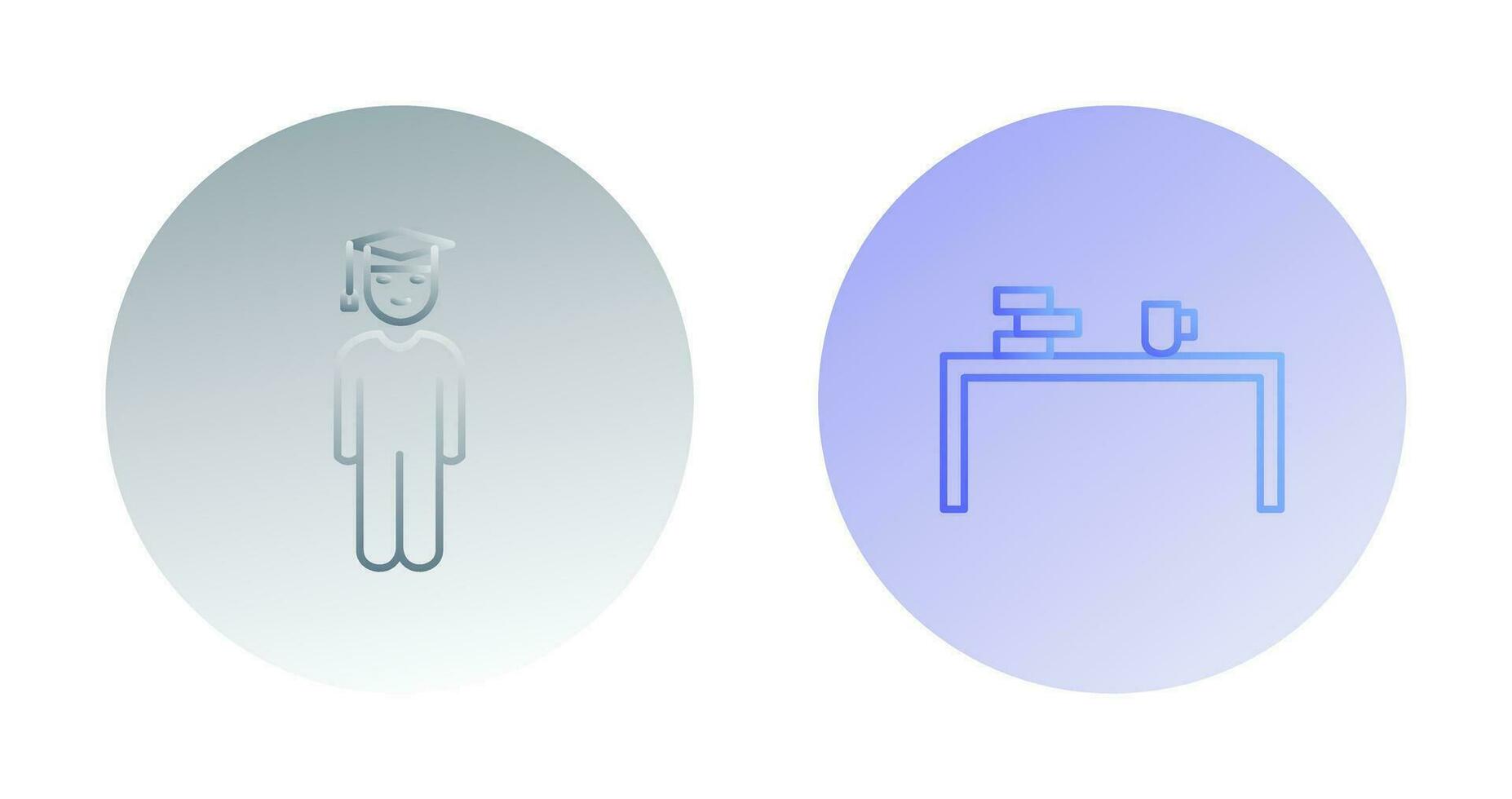 student standing and studying desk Icon vector