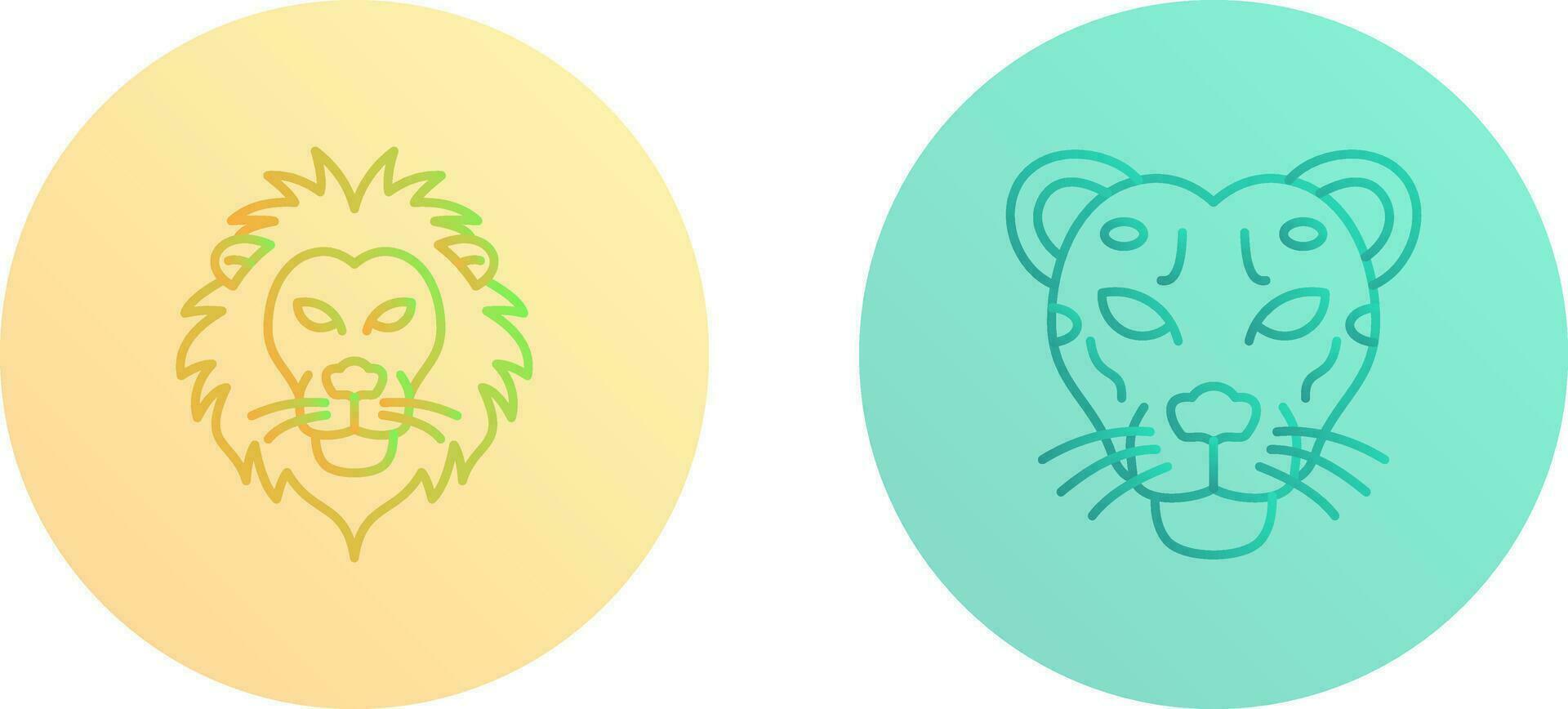 Lion and Cheetah Icon vector