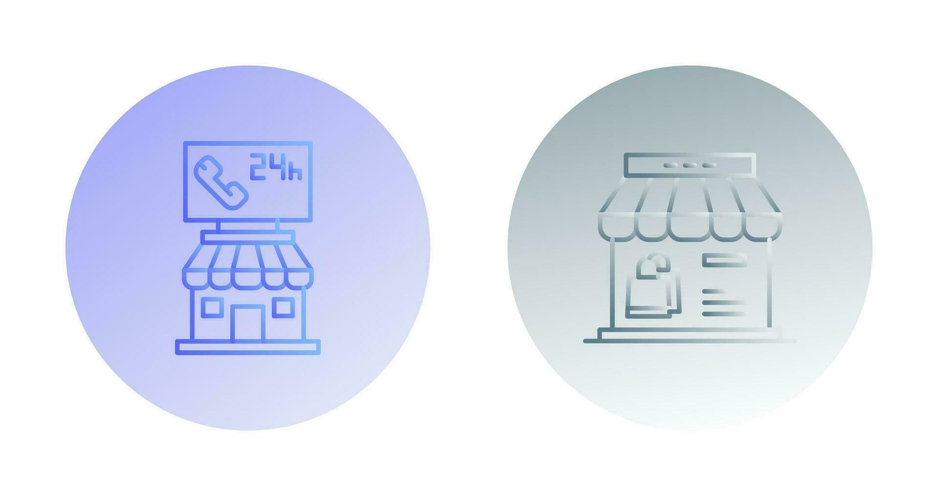 24 Hour and Store Icon vector