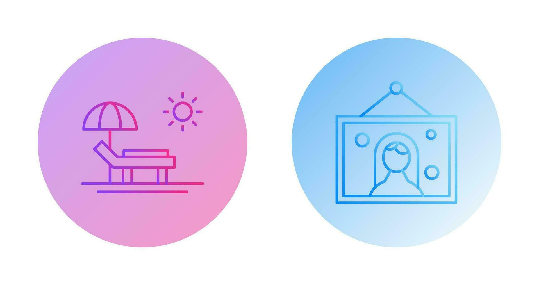 Hammock and Wedding Photo Icon vector