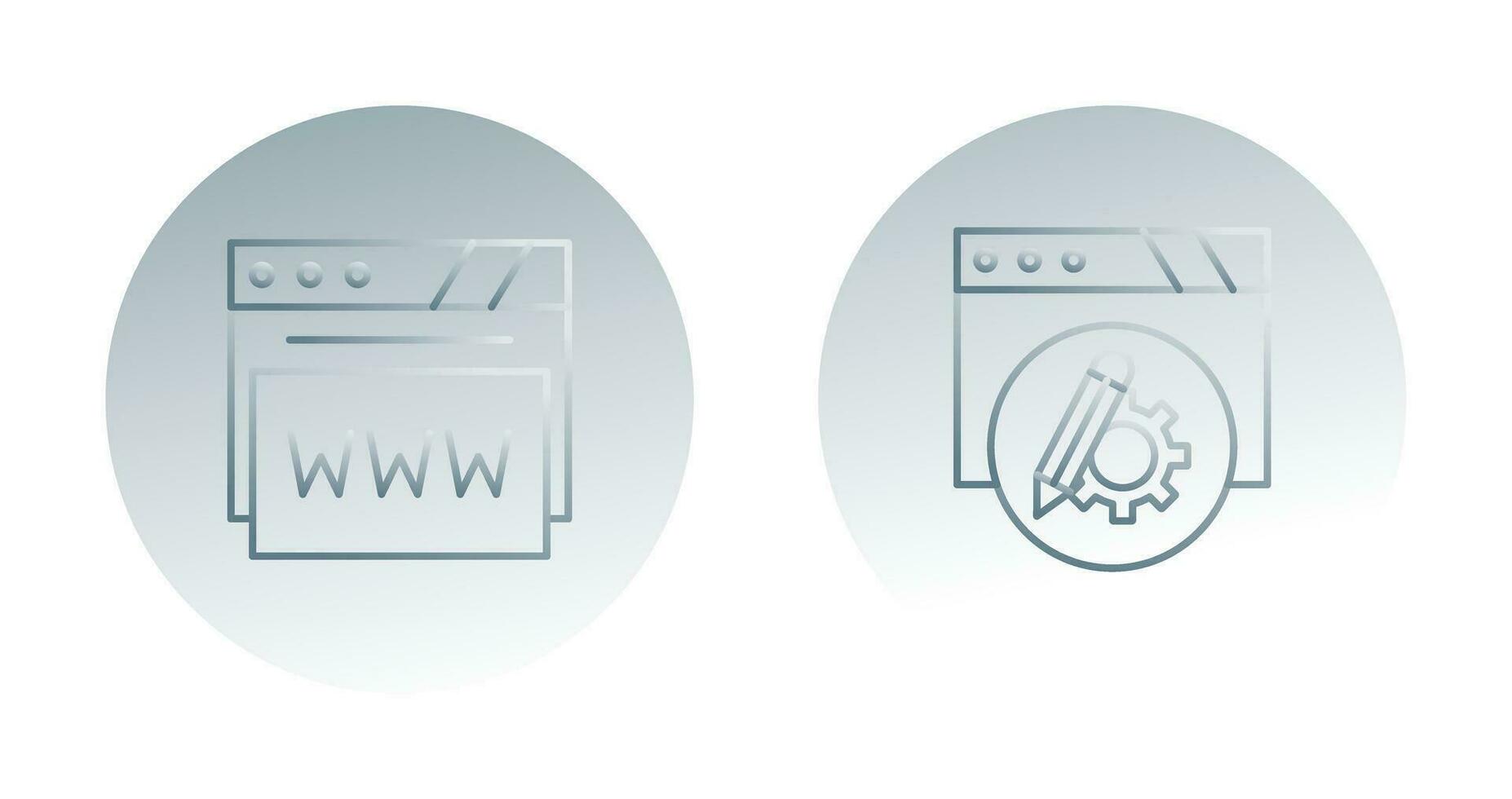 Setting and Web Browser Icon vector