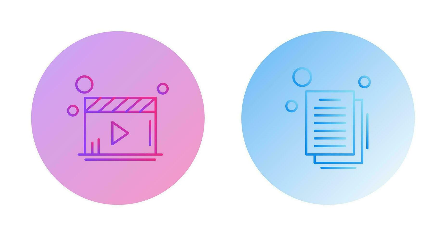 Video Player and Document Icon vector