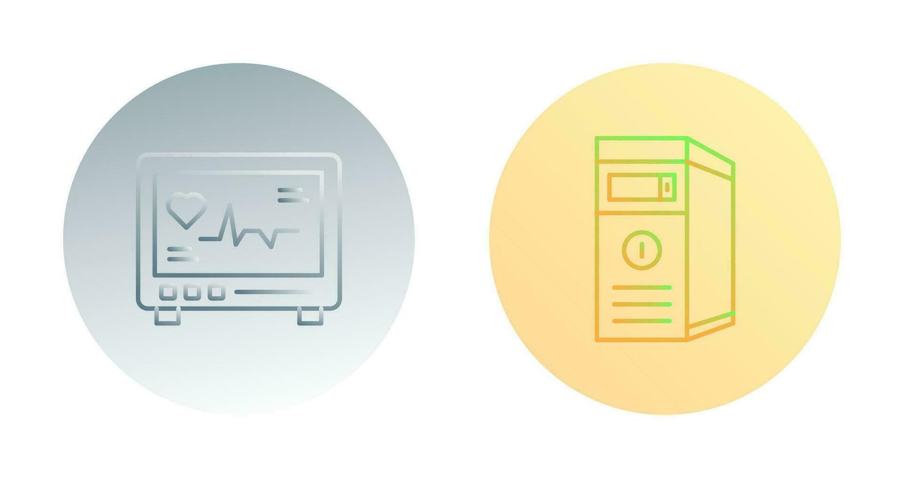 Cardiogram and Cpu Icon vector