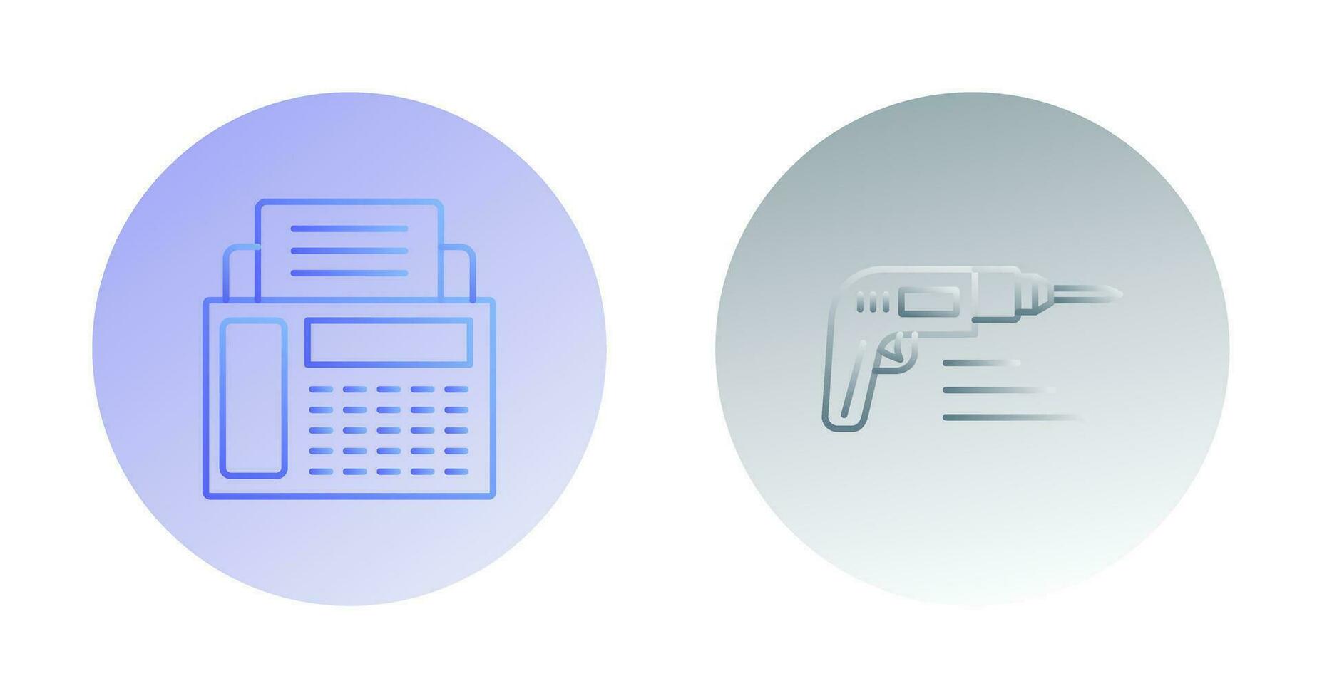Fax Machine and Drill Icon vector