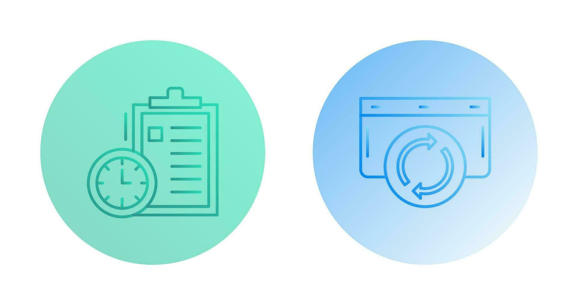 Time Management and Refresh Icon vector