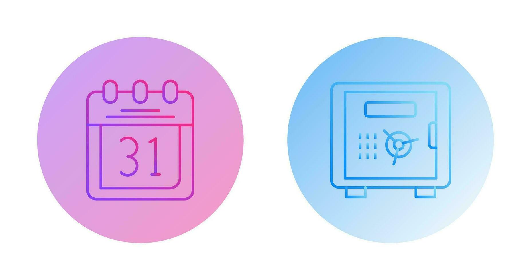 Calendar and Safe Box Icon vector