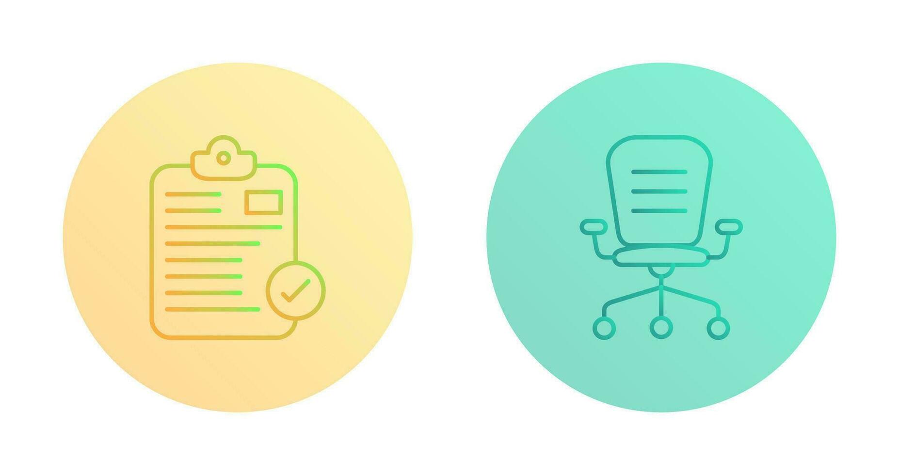 Secure Notepad and Office Chair Icon vector