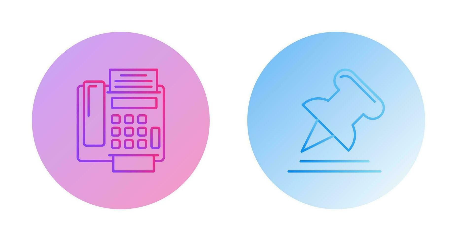 Fax Machine and Pin Icon vector