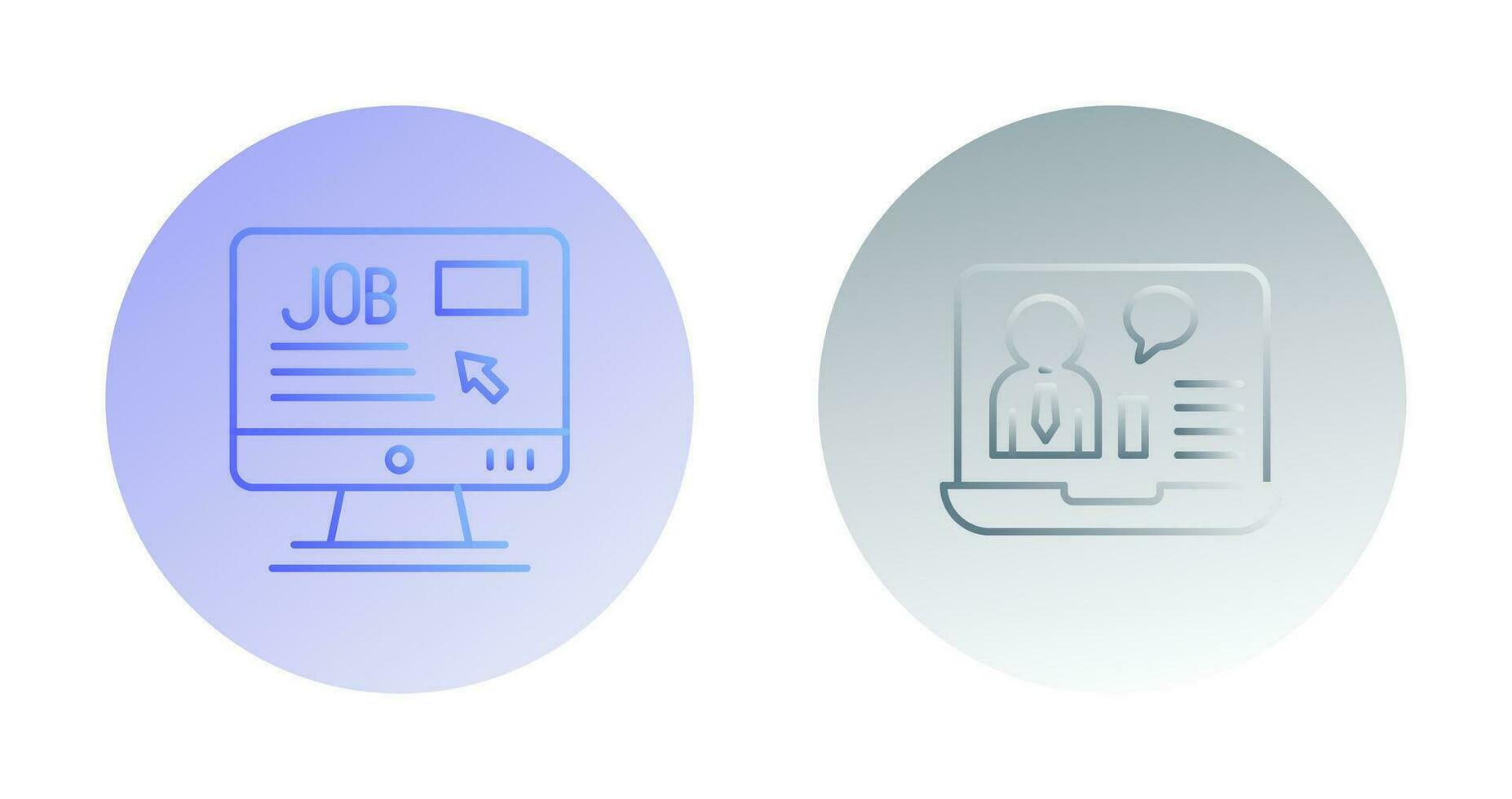 Online Job and Online Job Interview Icon vector