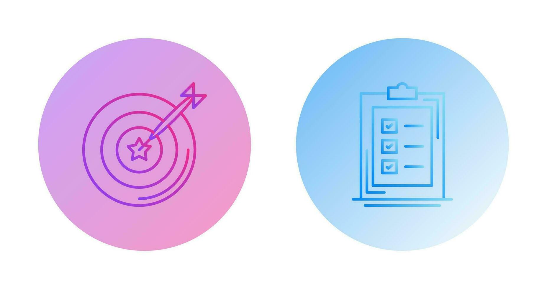 Dart and Checklist Icon vector