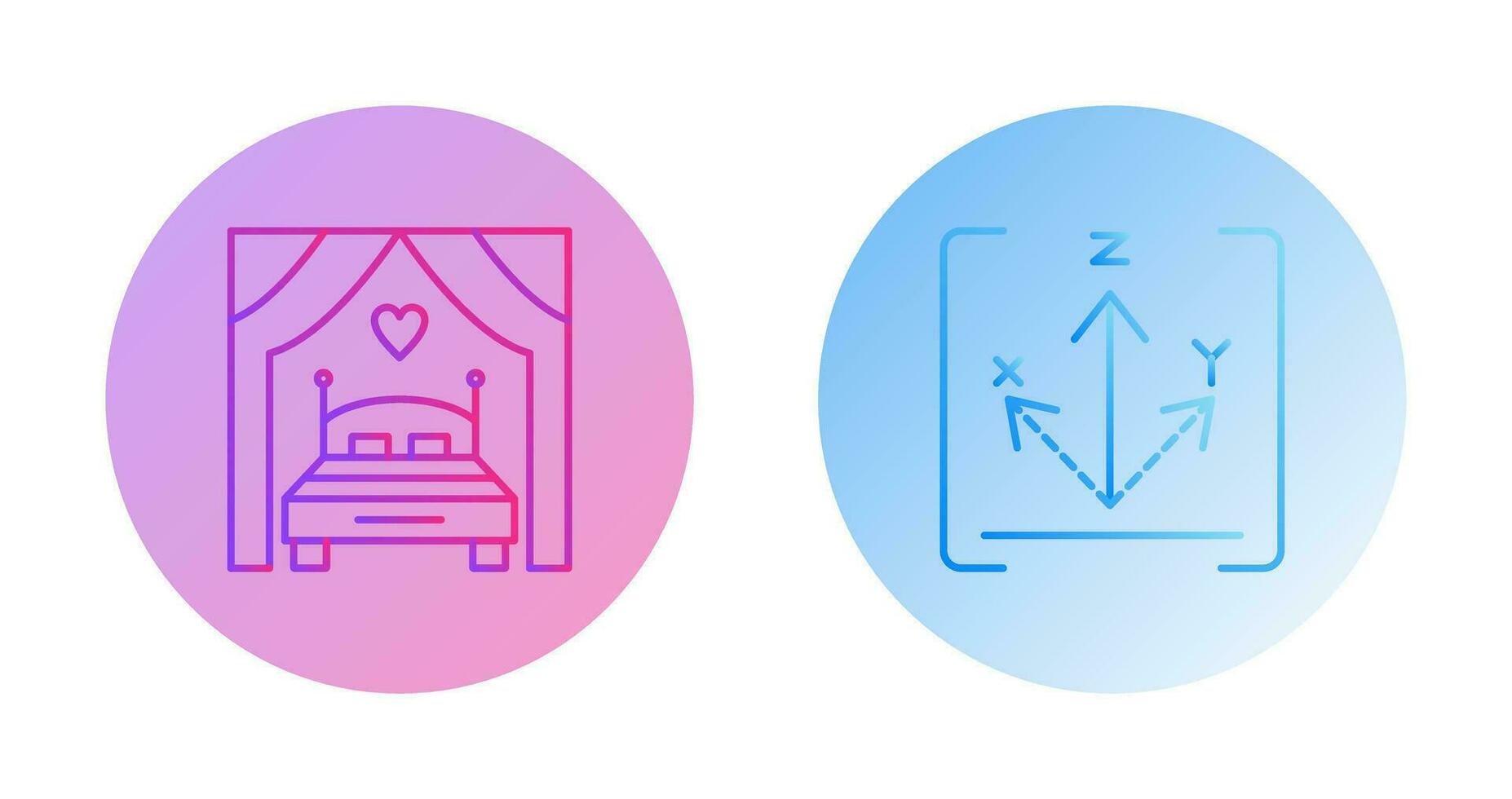 Bed and Axis Icon vector