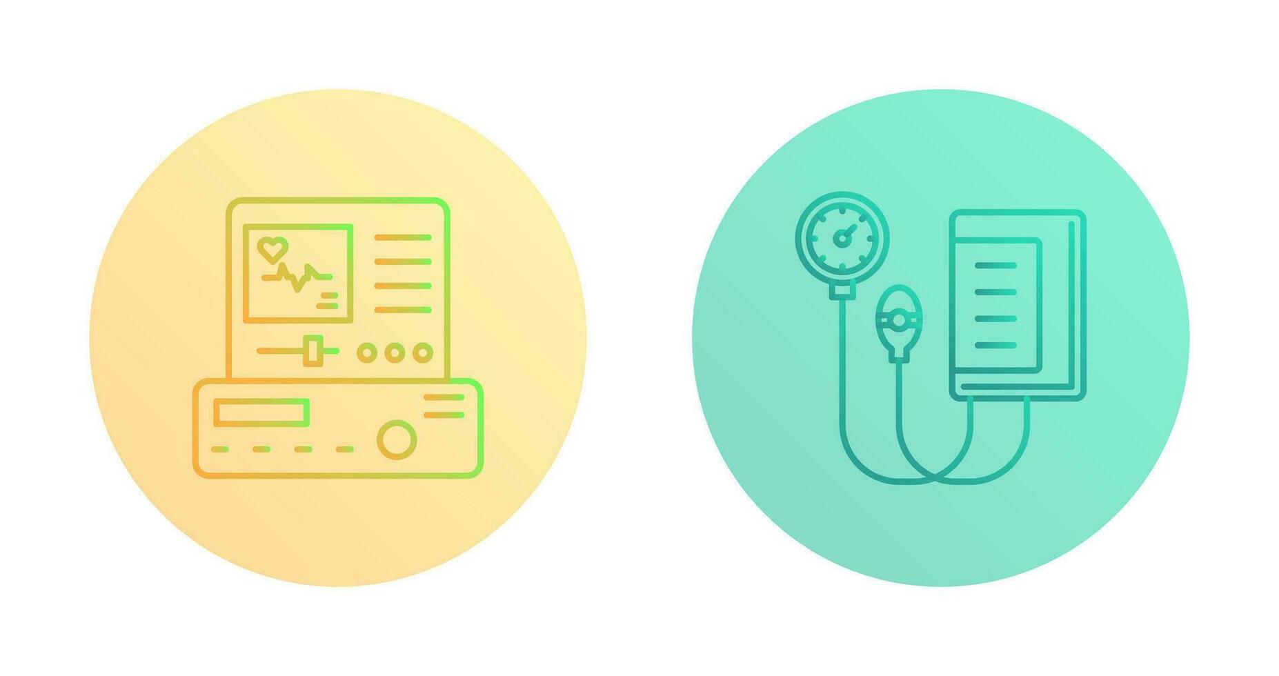 Electrocardiogram and Blood Pressure Gauge Icon vector