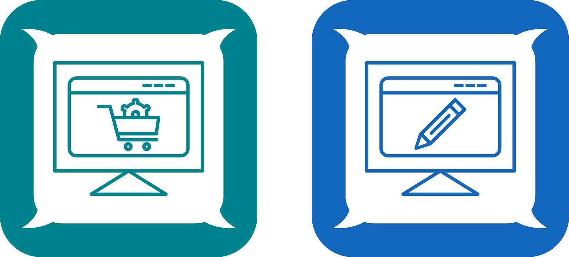 e commerce setting and edit webpage Icon vector
