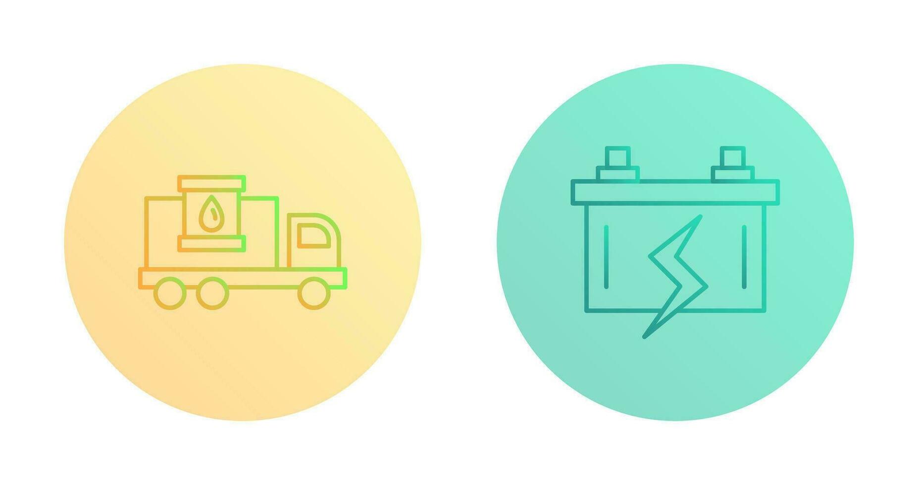 Fuel Truck and Battery Icon vector