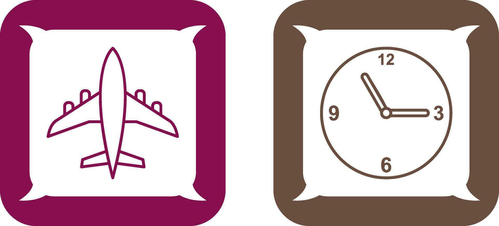 Aeroplane and time  Icon vector