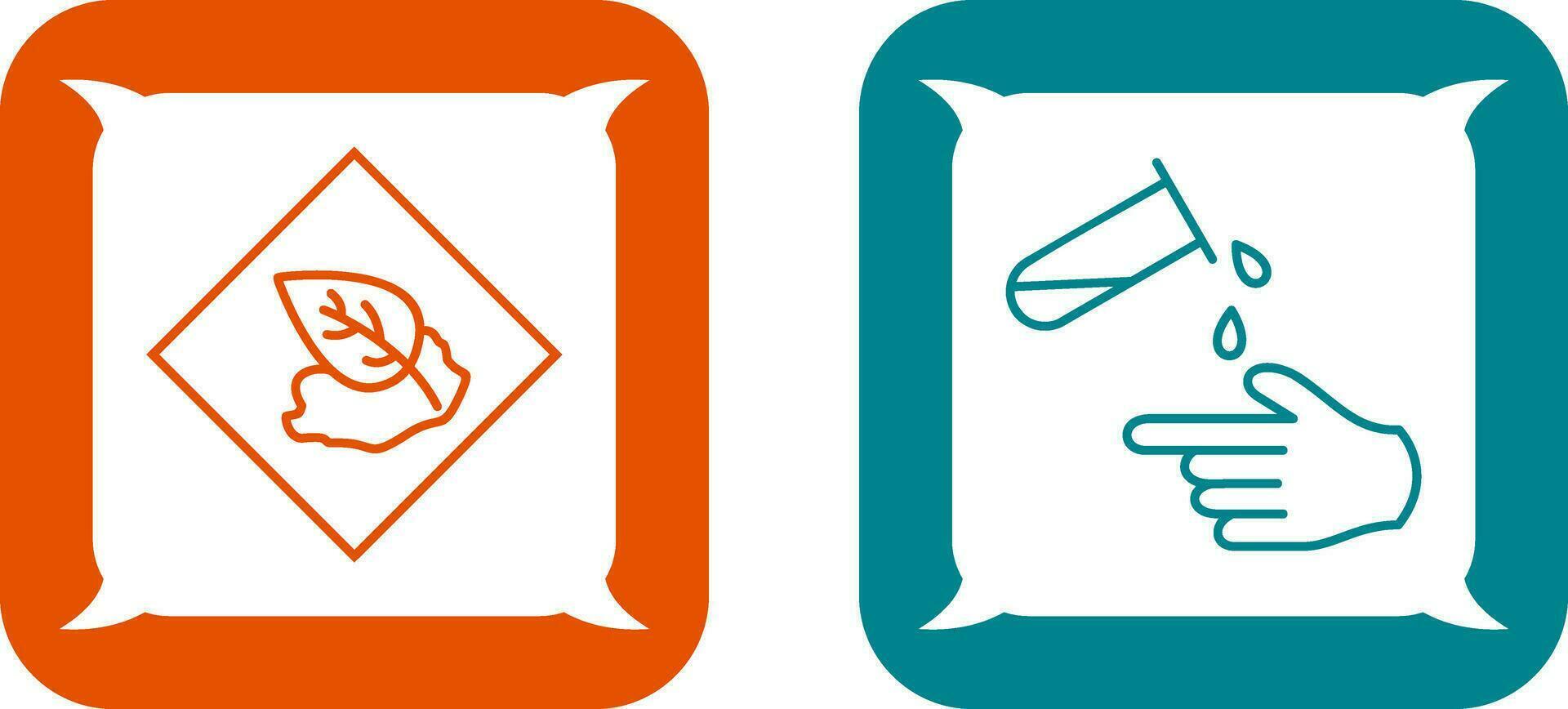 Environment hazard and Corrosive hazard  Icon vector