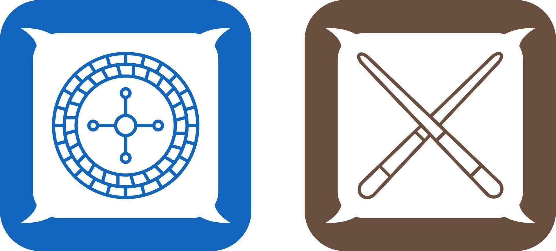 roulette and Pool cue  Icon vector