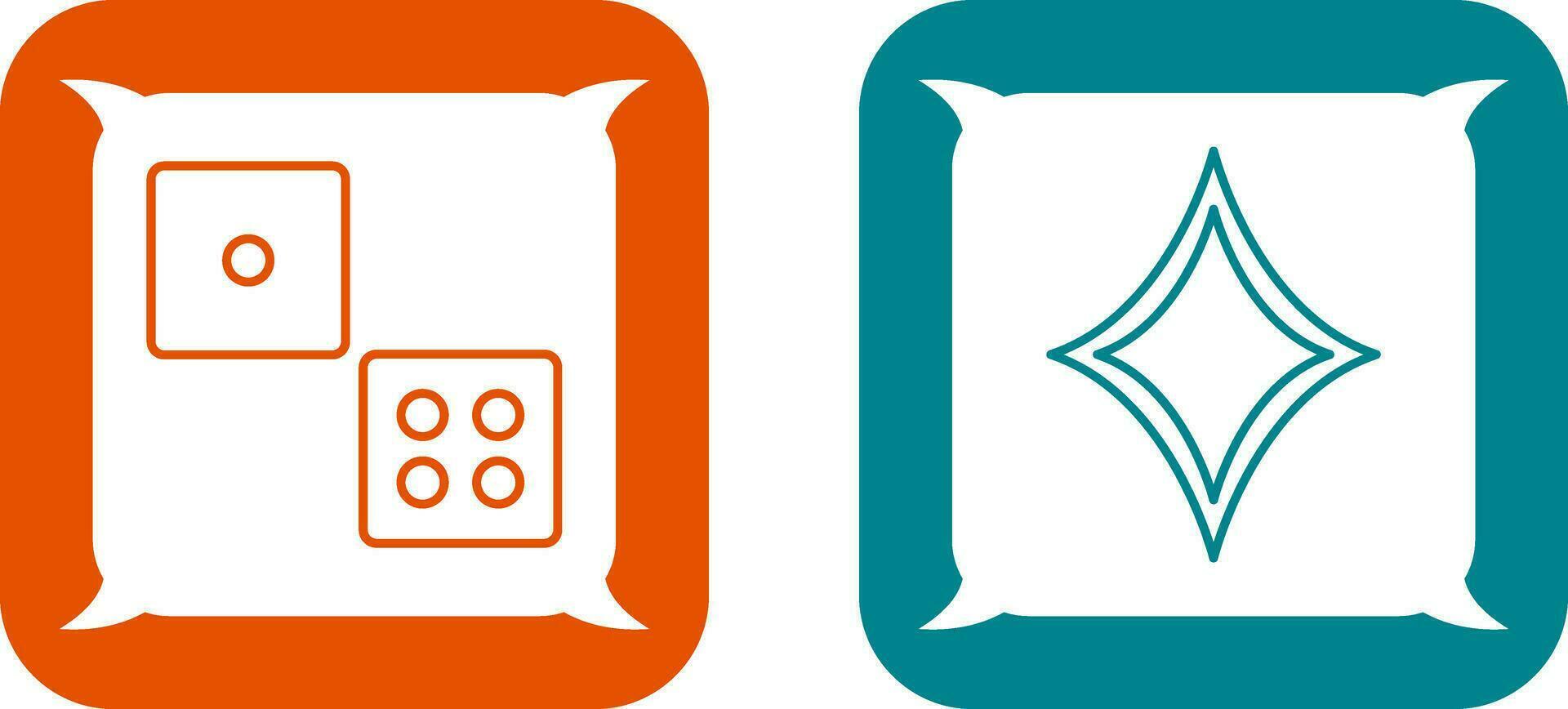 dice and diamond and  Icon vector