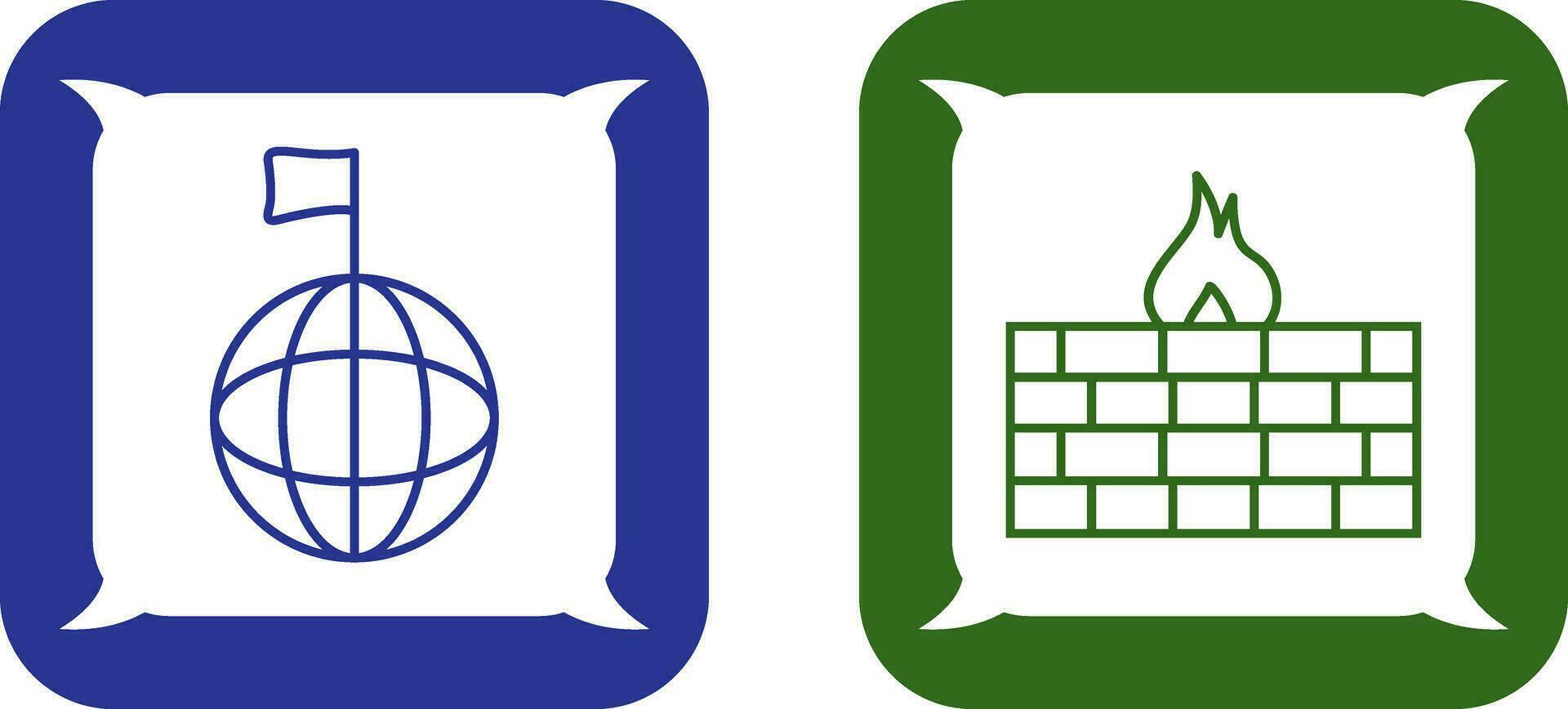 global signal and firewall Icon vector