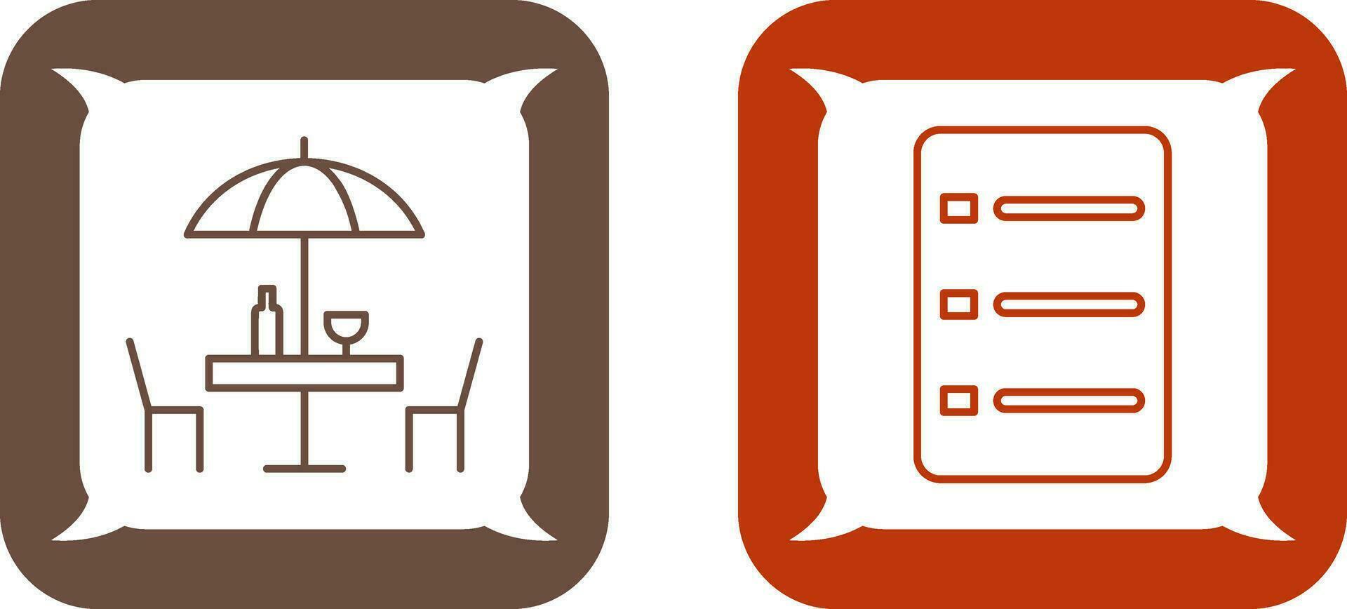 cafe table and menu Icon vector
