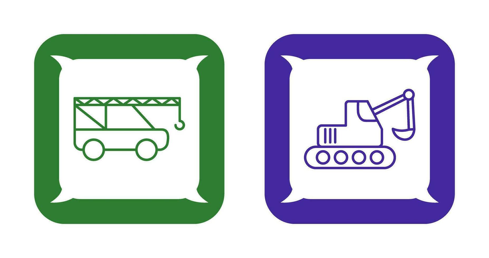 Crane and Escavator Icon vector