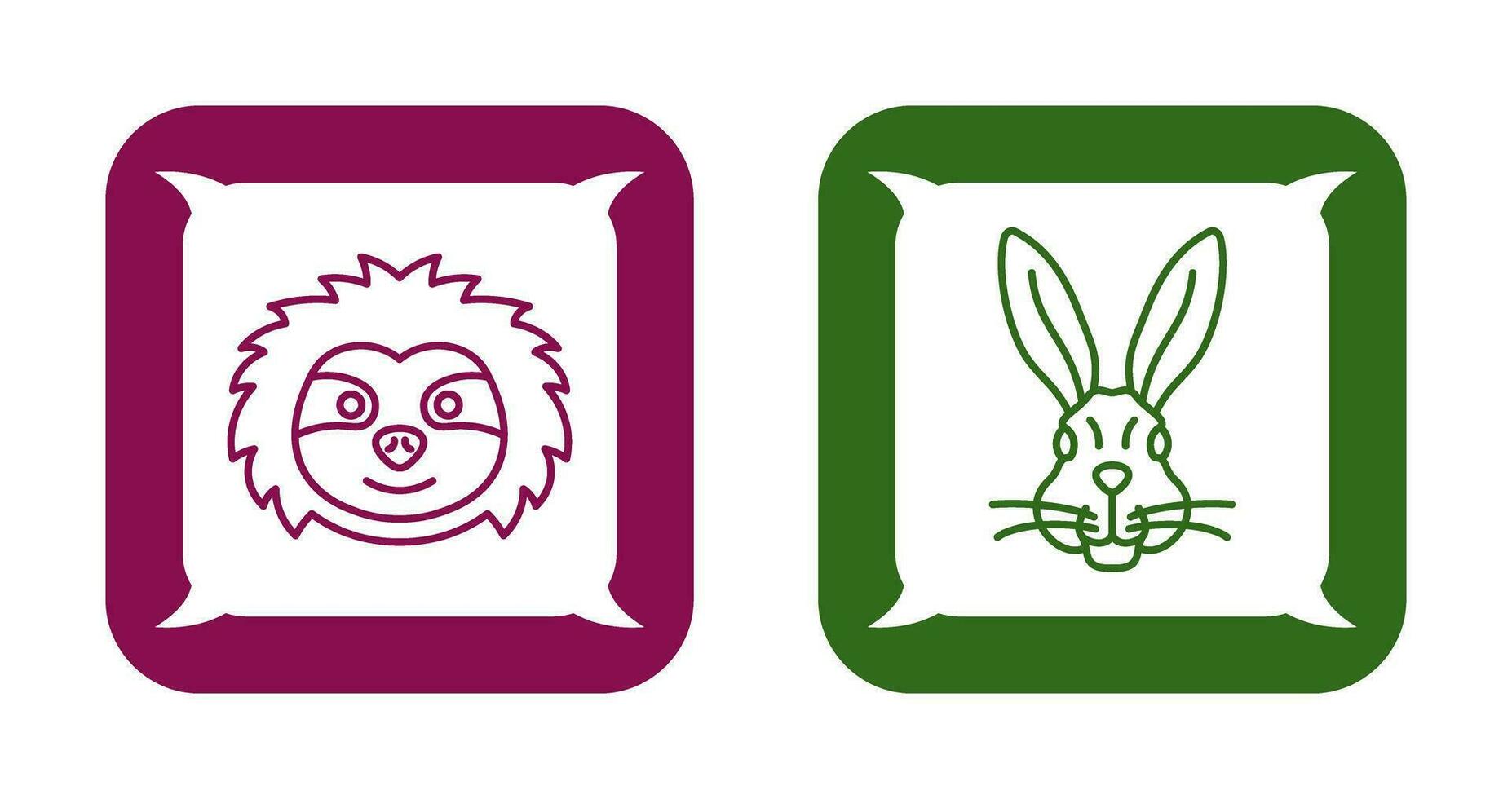 Sloth and Rabbit Icon vector