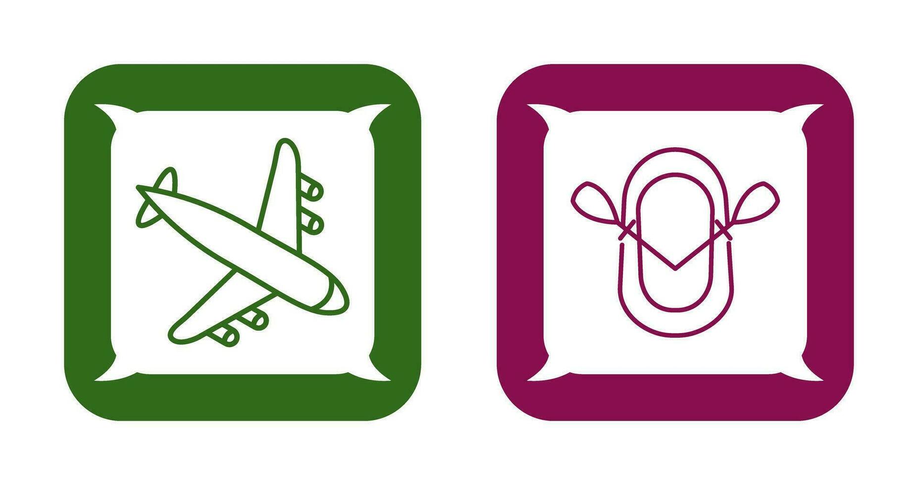 Landing Airplane and Dinghy Icon vector