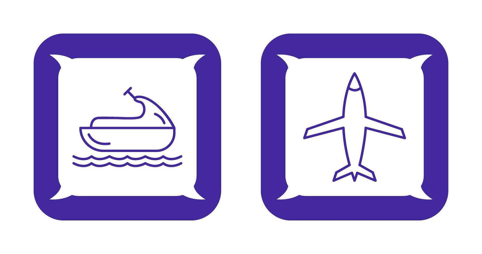 chorro esquí y avión icono vector