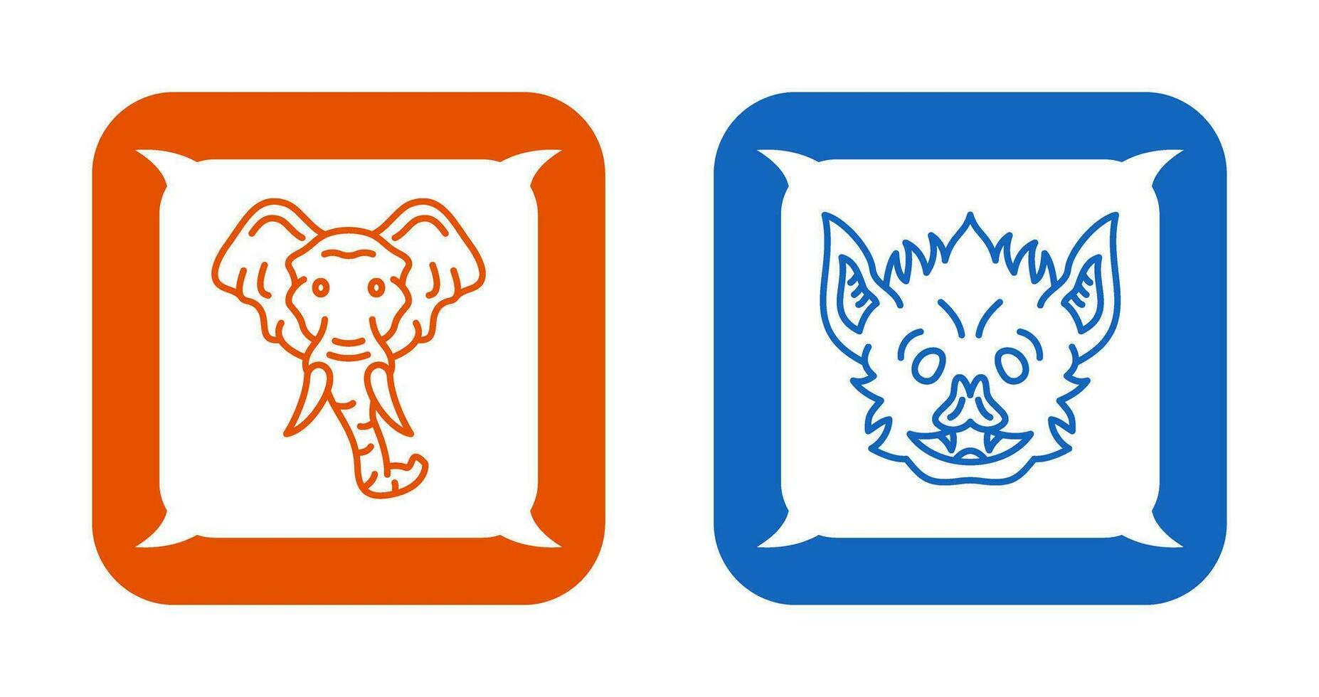 Eleplant and Bat Icon vector