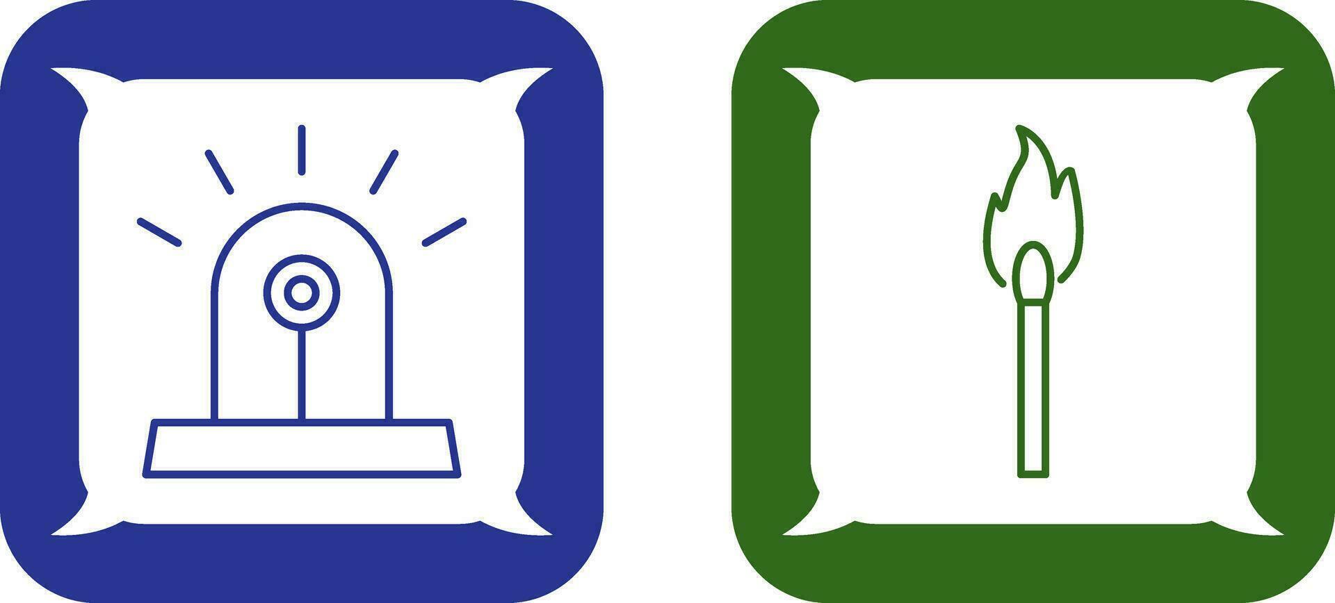 siren and lit matchstick Icon vector