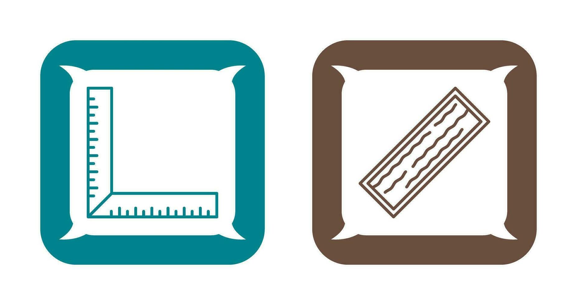 Square Ruller and Plank Icon vector