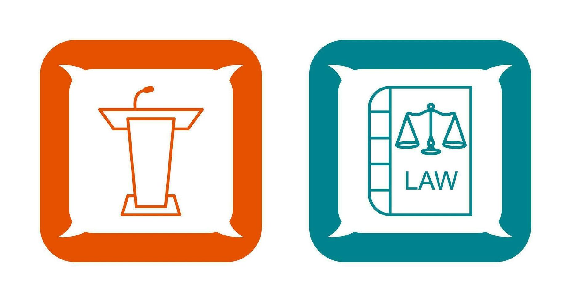 Podium and Law Icon vector