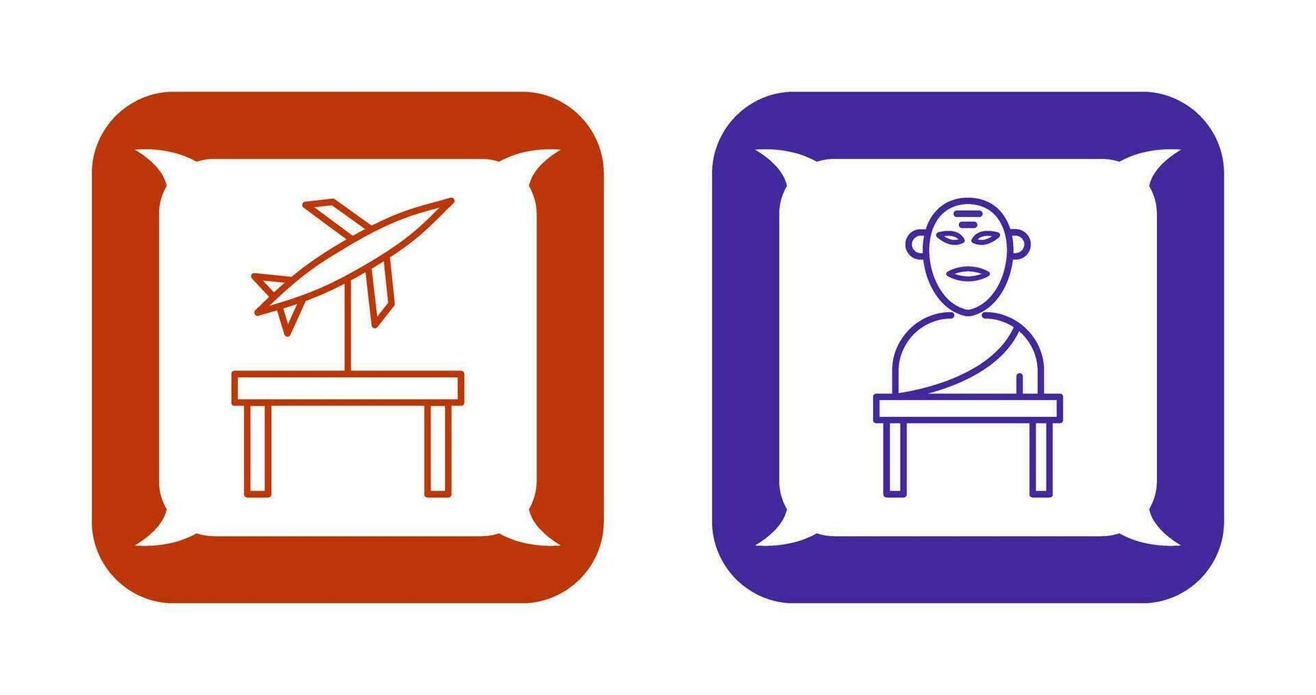 Jet Exhibit and Greek god Icon vector