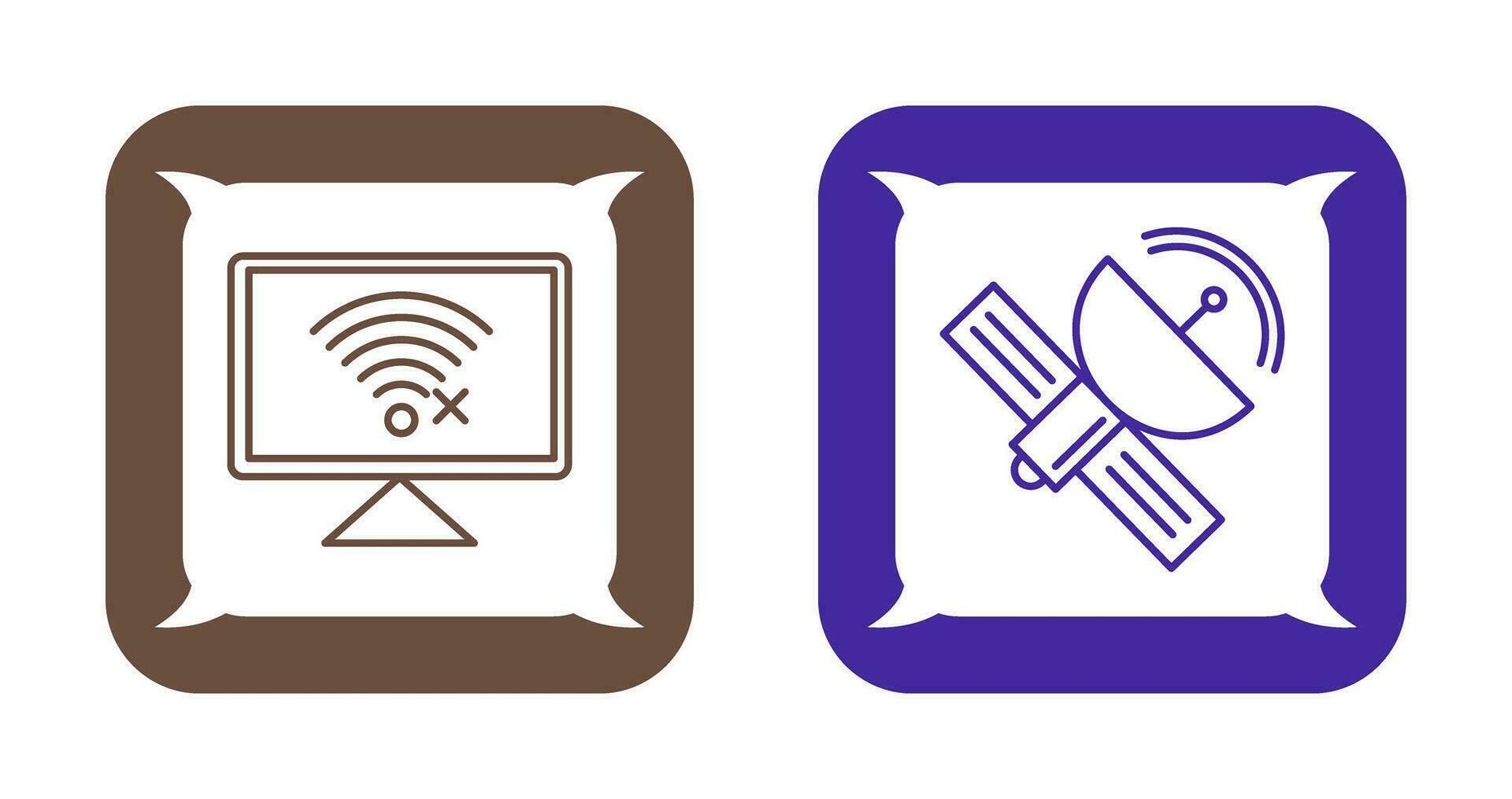 Disconnected Network and Satellite Icon vector