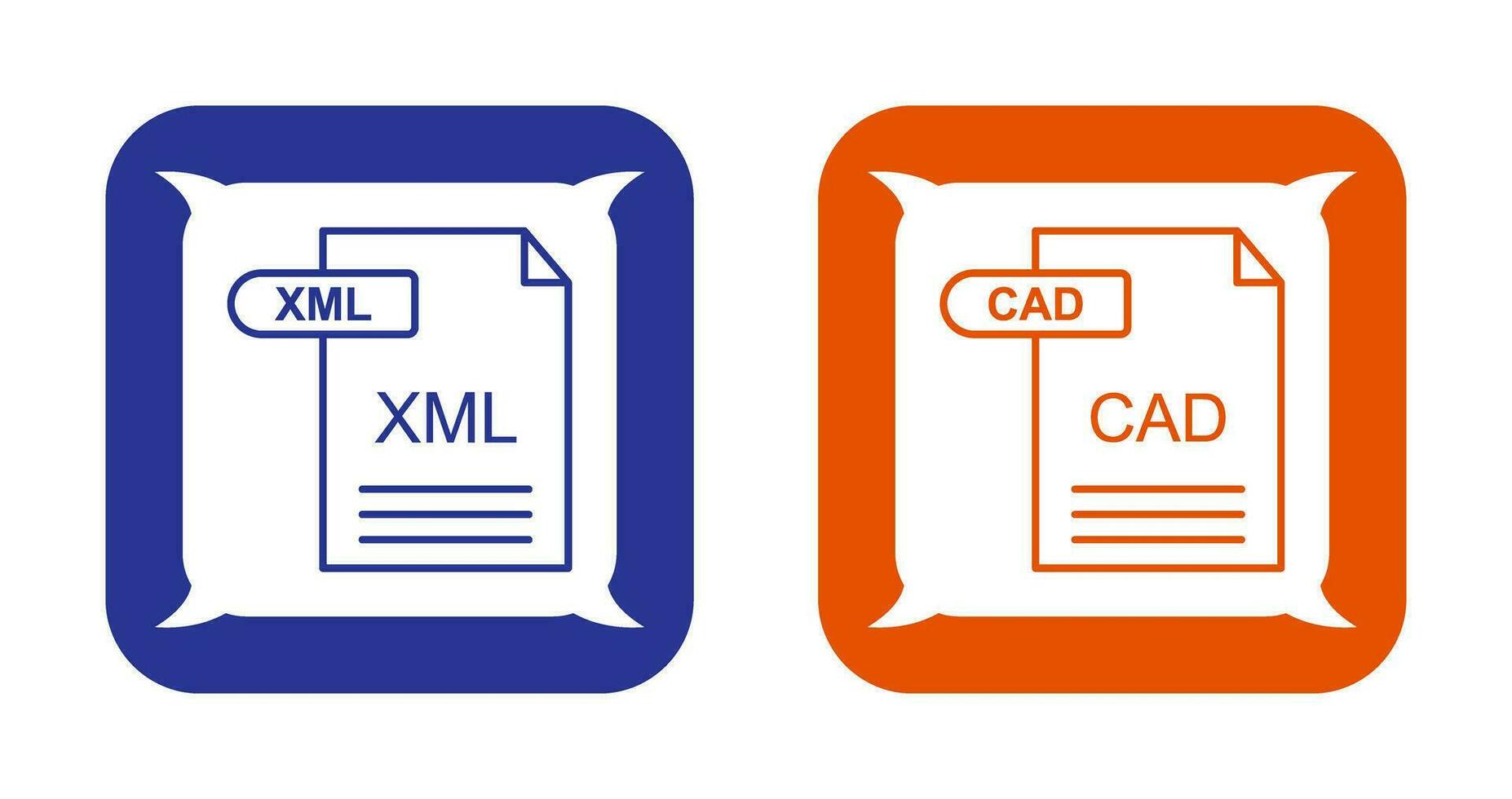 XML and CAD Icon vector