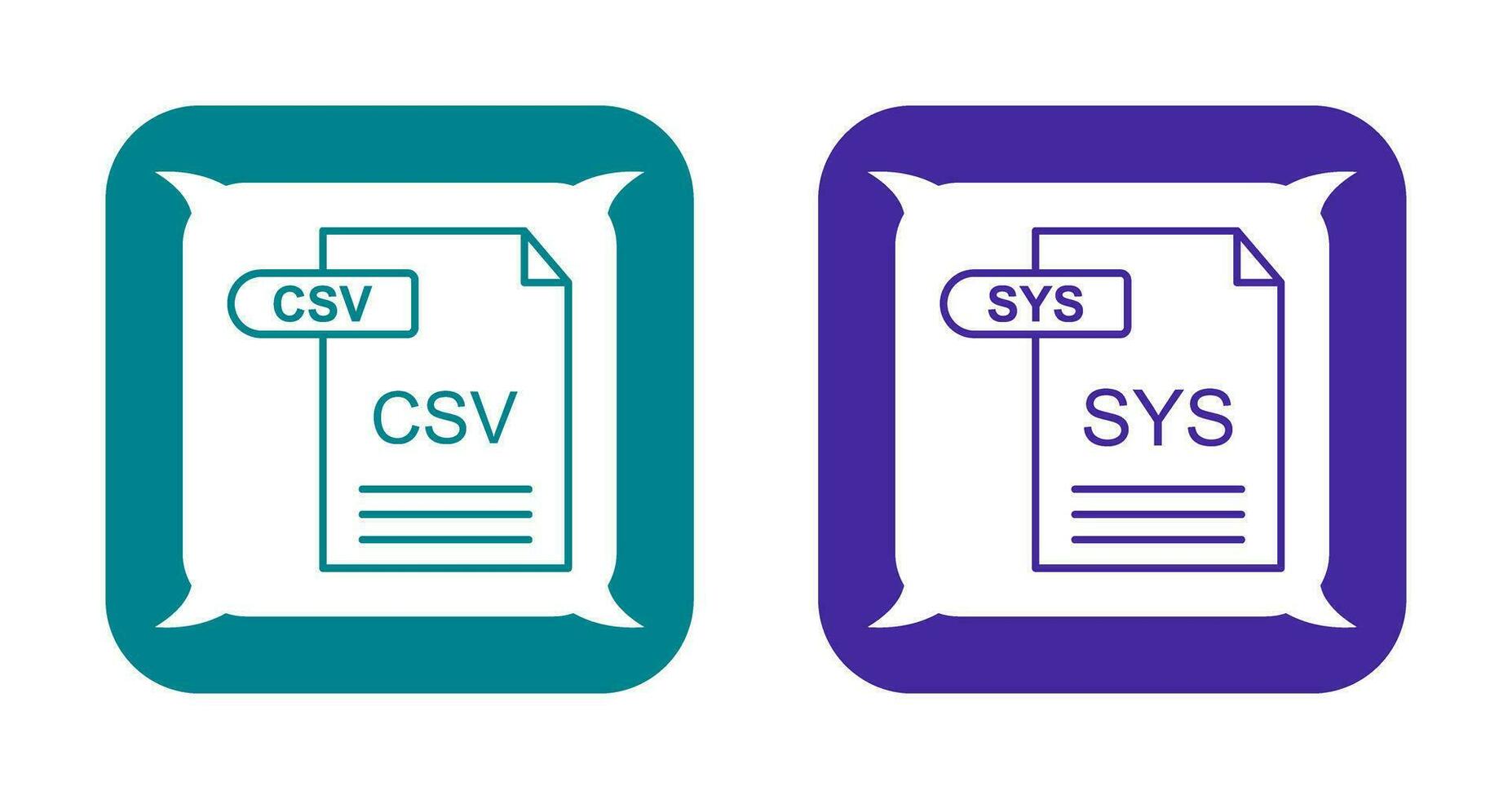 CSV and SYS Icon vector
