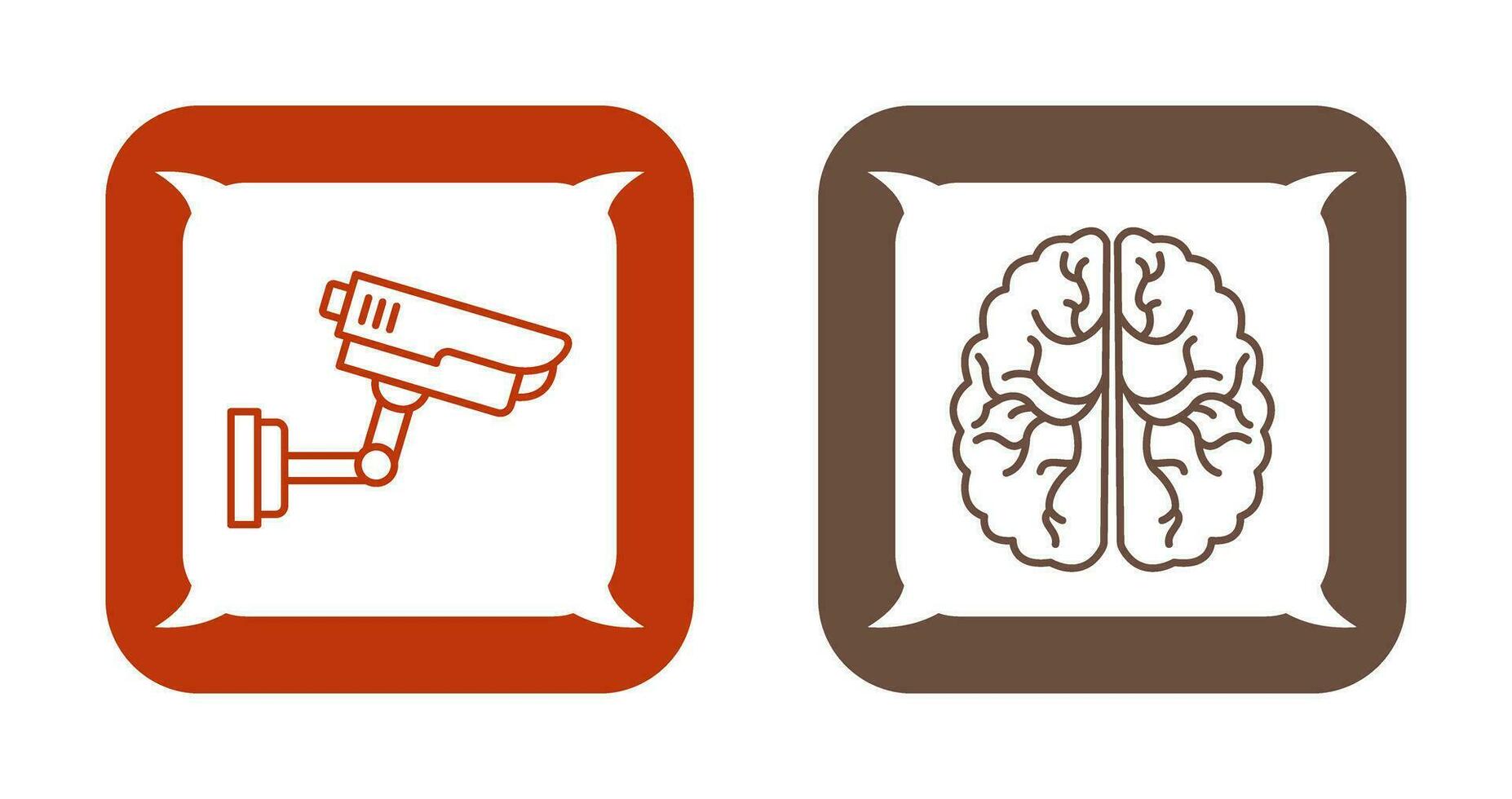 Security Camera and Brain Icon vector