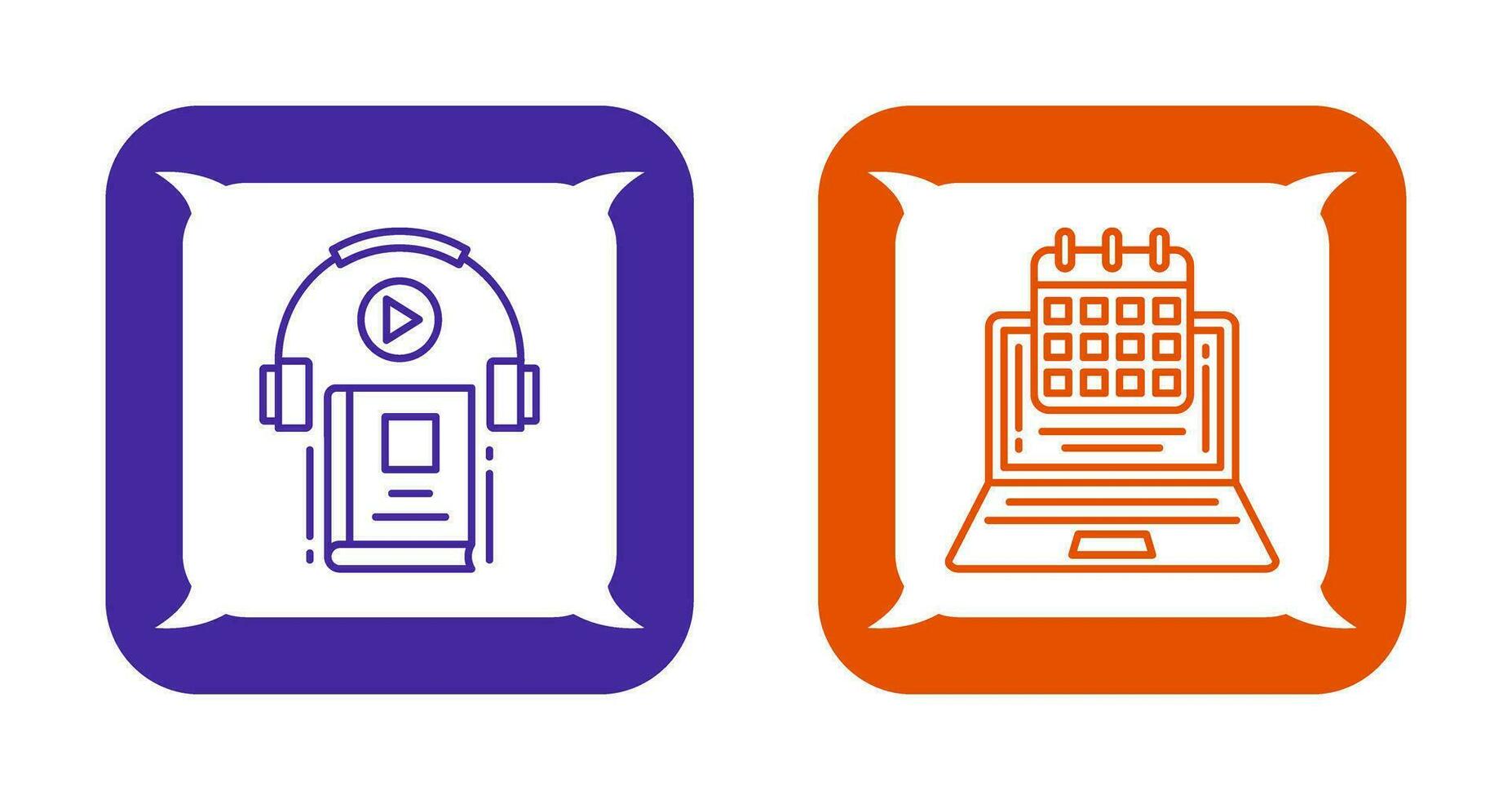 Timetable and Audio Book Icon vector
