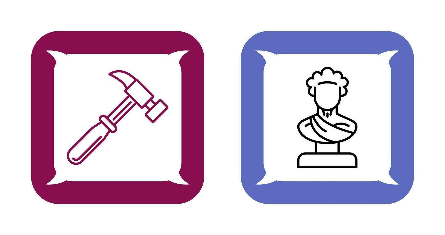 Hammer and Statue Icon vector