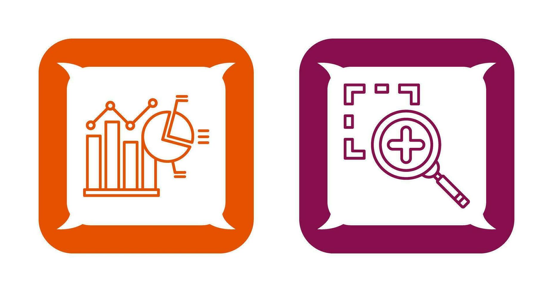 Bar Chat and Zoom In Icon vector