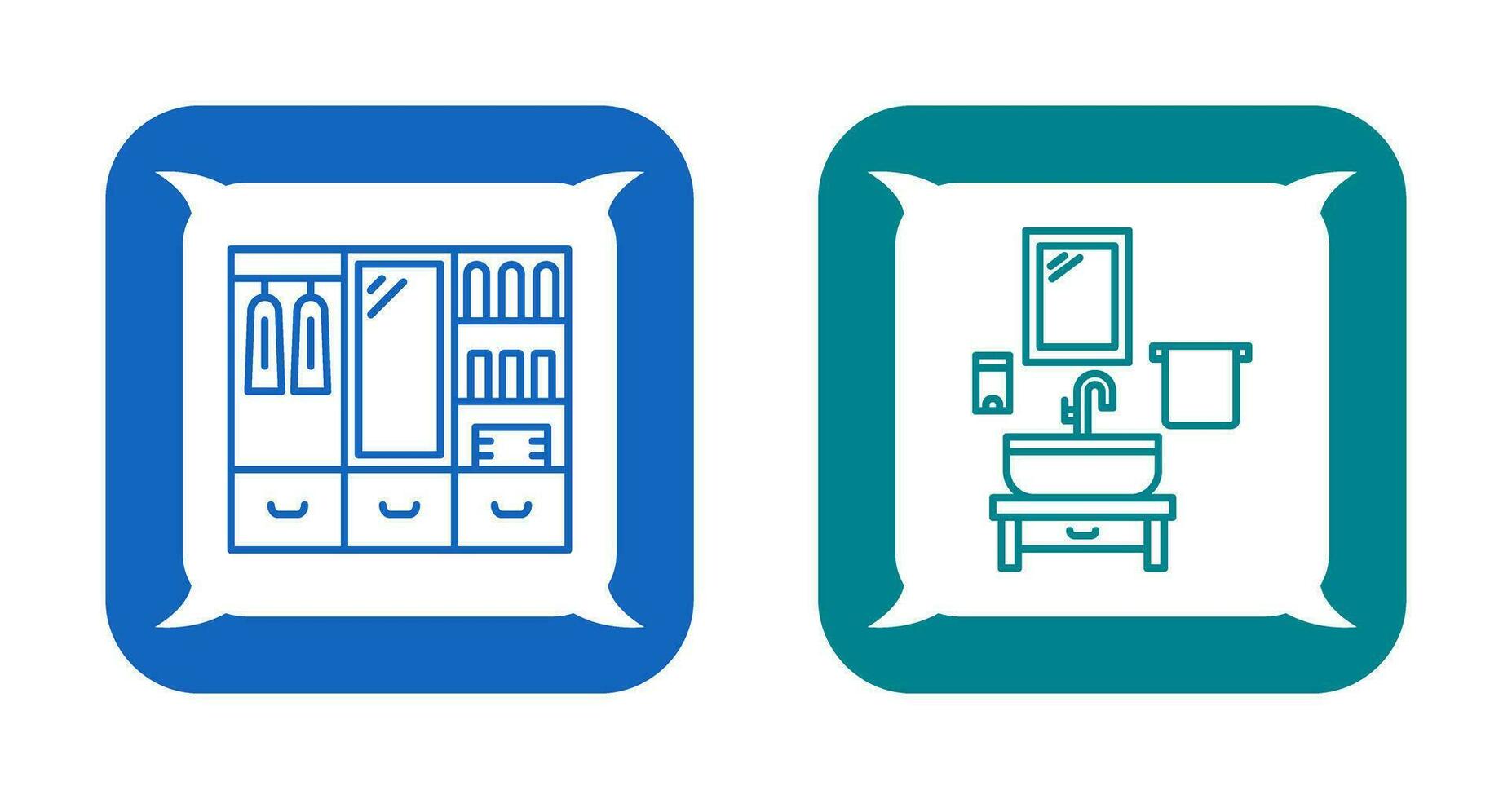 Wardrobe and Washbasin Icon vector