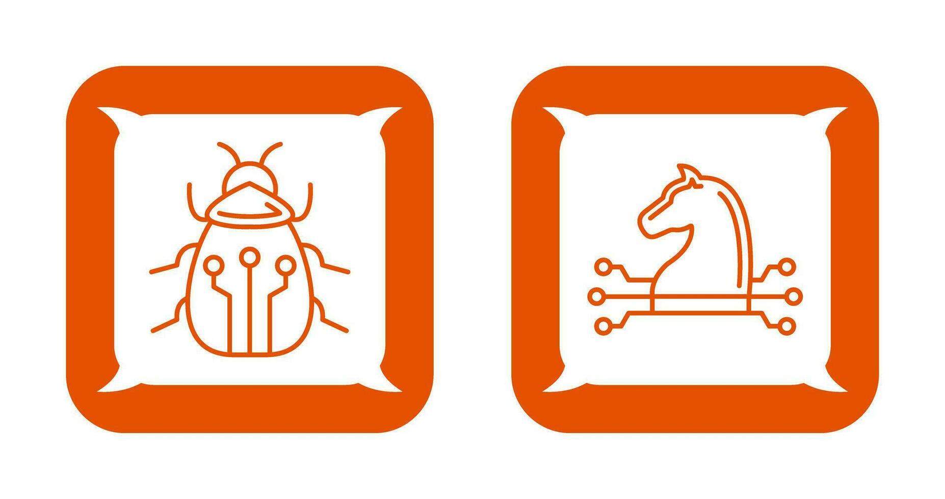 Bug and Trojan Icon vector