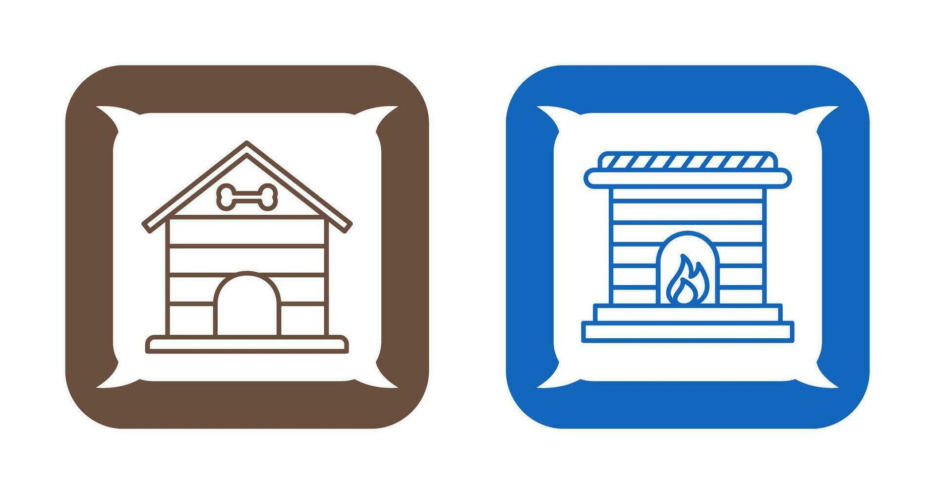 Dog House and Fireplace Icon vector