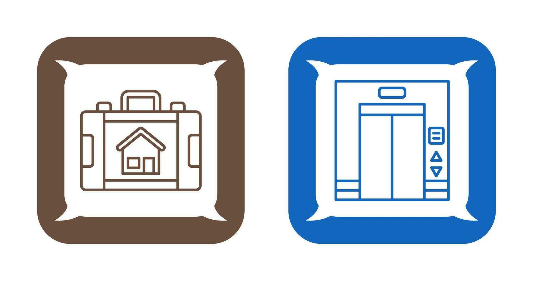 Briefcase and Elevator Icon vector