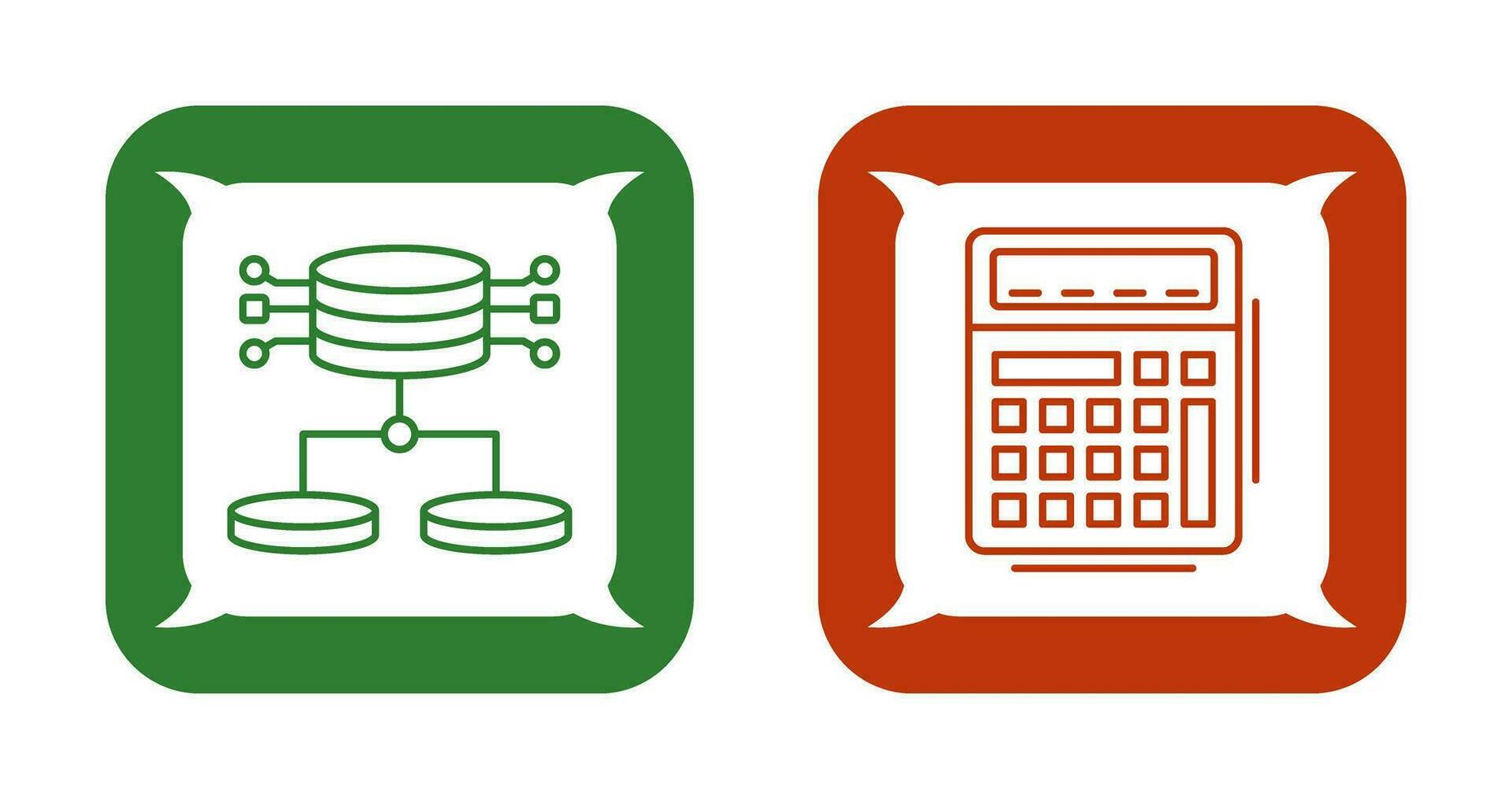 Structured Data and Calculator Icon vector