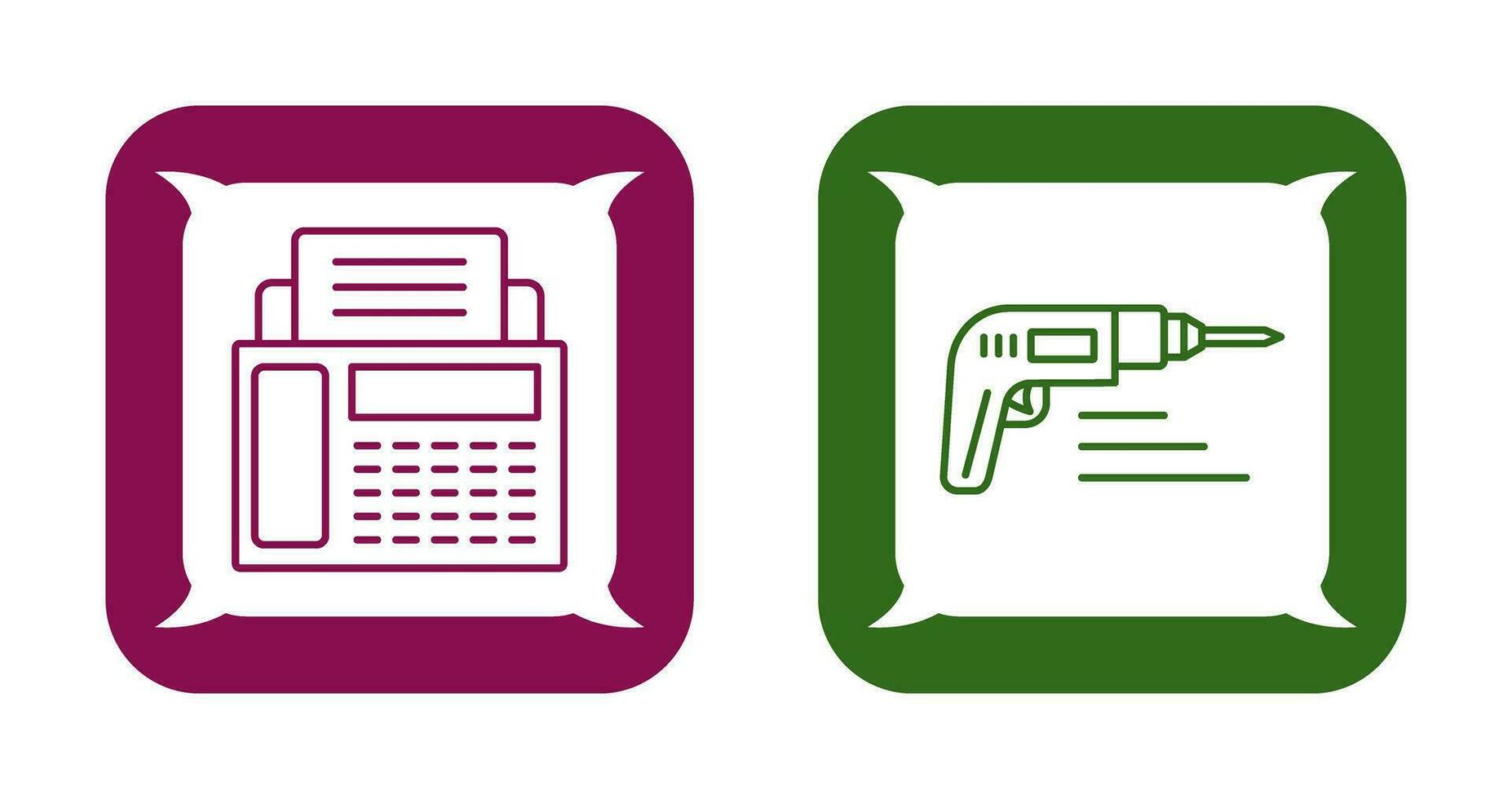 Fax Machine and Drill Icon vector