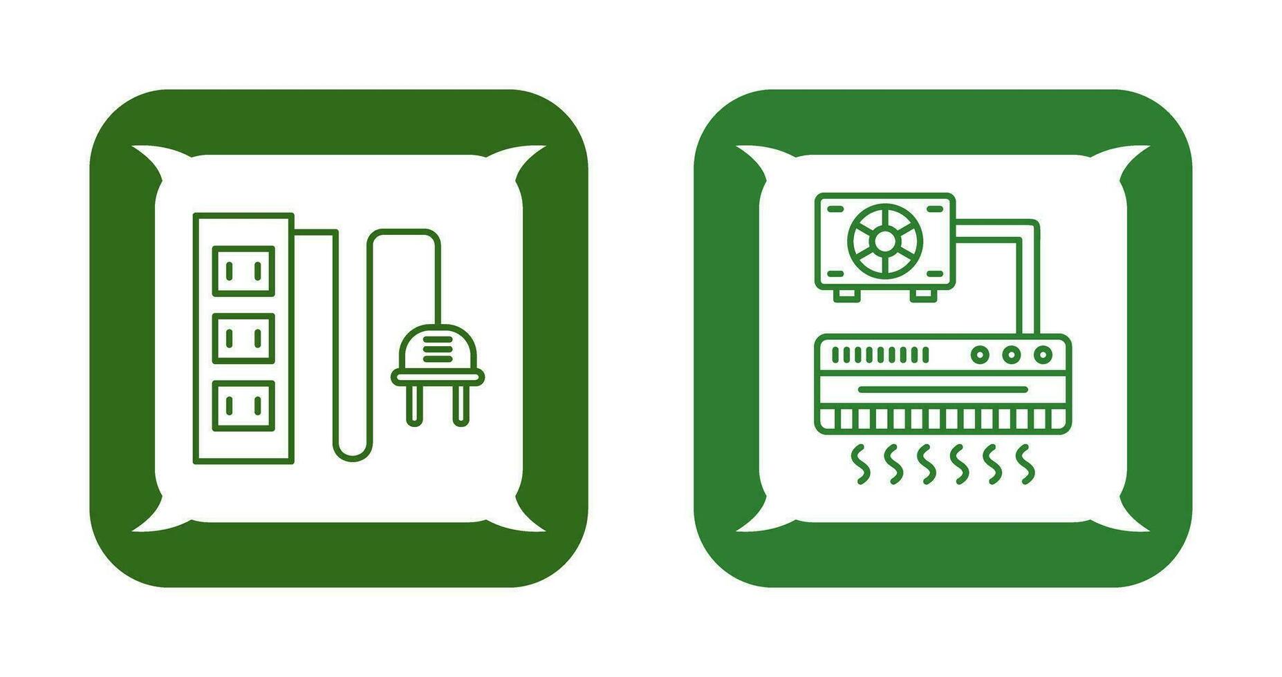 Power Socket and Air Conditioner Icon vector